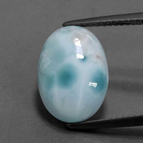 larimar Azul natural de 5.27 ct, Corte Óvalo, Opaco