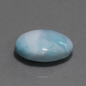 Larimar azul natural de 5,54 ct, corte óvalo, opaco