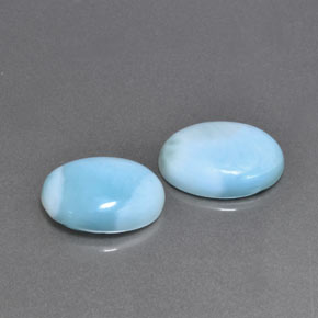Gemas de larimar verde natural de  ct, corte óvalo, opaco
