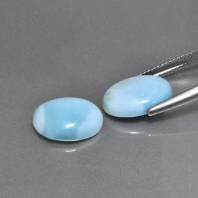 Gemas de larimar verde natural de  ct, corte óvalo, opaco