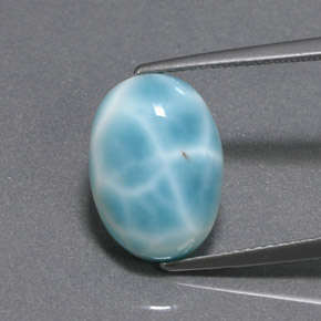 larimar Verde azul natural de 7.02 ct, Corte Óvalo, Opaco