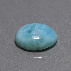 Larimar verde natural de 6,54 ct, corte óvalo, opaco