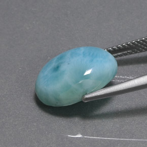 Larimar verde natural de 6,54 ct, corte óvalo, opaco