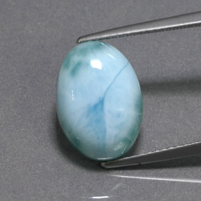 larimar Verde azul natural de 6.90 ct, Corte Óvalo, Opaco