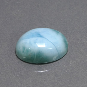 larimar Verde azul natural de 6.90 ct, Corte Óvalo, Opaco