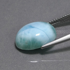 larimar Verde azul natural de 6.90 ct, Corte Óvalo, Opaco