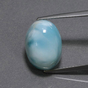 larimar Verde azul natural de 8.73 ct, Corte Óvalo, Opaco
