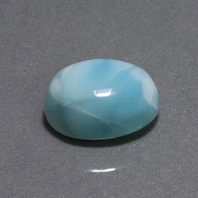 larimar Verde azul natural de 8.73 ct, Corte Óvalo, Opaco