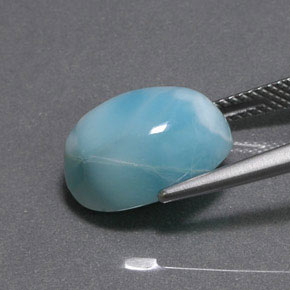larimar Verde azul natural de 8.73 ct, Corte Óvalo, Opaco