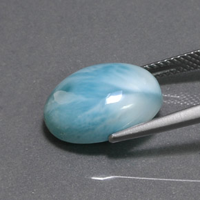 larimar Verde azul natural de 7.20 ct, Corte Óvalo, Opaco