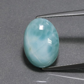 Larimar verde natural de 6,80 ct, corte óvalo, opaco
