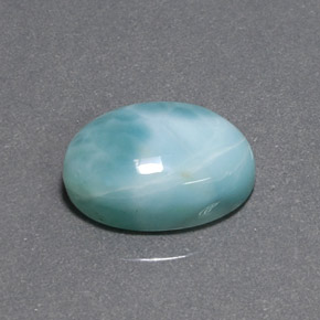 Larimar verde natural de 6,80 ct, corte óvalo, opaco
