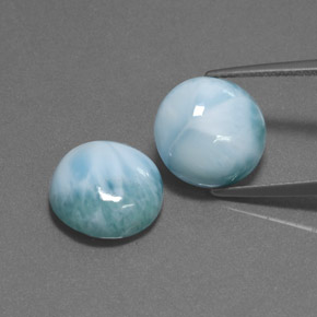 Gemas de larimar verde natural de  ct, corte redondo, opaco