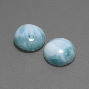Gemas de larimar verde natural de  ct, corte redondo, opaco