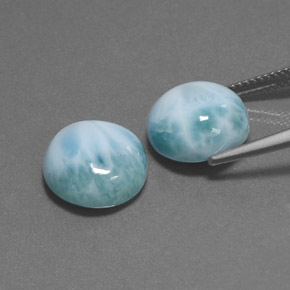Gemas de larimar verde natural de  ct, corte redondo, opaco