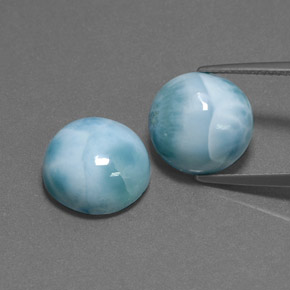 Gemas de larimar verde natural de  ct, corte redondo, opaco