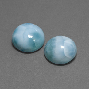 Gemas de larimar verde natural de  ct, corte redondo, opaco