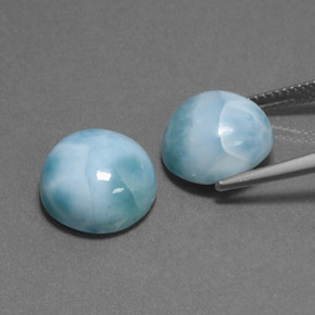 Gemas de larimar verde natural de  ct, corte redondo, opaco