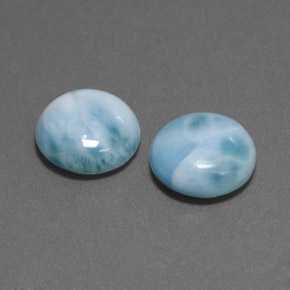 Gemas de larimar Azul verdoso natural de  ct, Corte Redondo, Opaco
