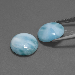 Gemas de larimar Azul verdoso natural de  ct, Corte Redondo, Opaco
