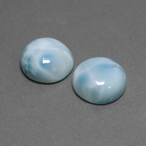 Gemas de larimar Verde azul natural de  ct, Corte Redondo, Opaco