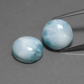 Gemas de larimar verde natural de  ct, corte redondo, opaco