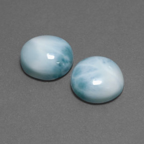 Gemas de larimar verde natural de  ct, corte redondo, opaco