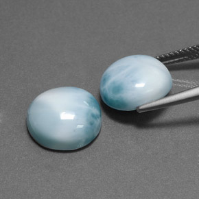Gemas de larimar verde natural de  ct, corte redondo, opaco