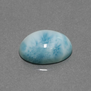 larimar Azul natural de 5.78 ct, Corte Óvalo, Opaco