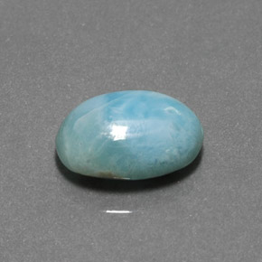 Larimar azul natural de 5,86 ct, corte óvalo, opaco