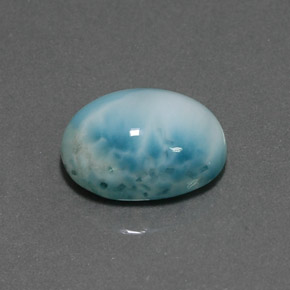 Larimar azul natural de 7,36 ct, corte óvalo, opaco