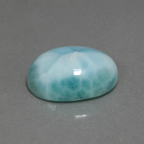 larimar Verde azul natural de 6.46 ct, Corte Óvalo, Opaco