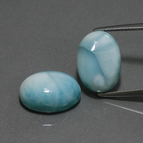 Gemas de larimar Azul natural de  ct, Corte Óvalo, Opaco