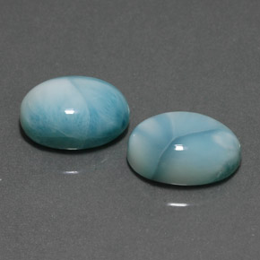 Gemas de larimar Azul natural de  ct, Corte Óvalo, Opaco