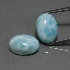 Gemas de larimar Azul natural de  ct, Corte Óvalo, Opaco