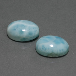 Gemas de larimar Azul natural de  ct, Corte Óvalo, Opaco