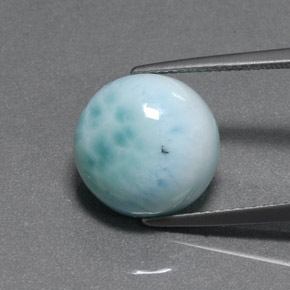 larimar Verde azul natural de 7.97 ct, Corte Redondo, Opaco