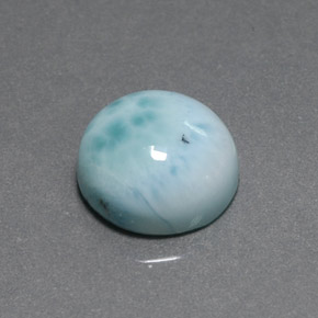 larimar Verde azul natural de 7.97 ct, Corte Redondo, Opaco