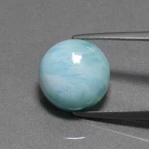 Larimar verde natural de 7,65 ct, corte redondo, opaco