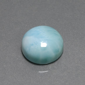 Larimar verde natural de 7,65 ct, corte redondo, opaco