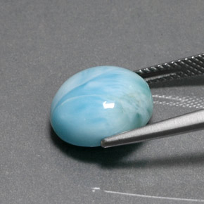 larimar Azul natural de 7.17 ct, Corte Redondo, Opaco