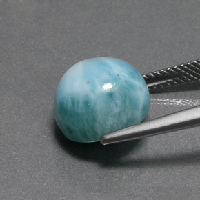 Larimar verde natural de 8,88 ct, corte redondo, opaco
