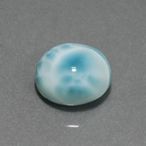 larimar Verde azul natural de 5.71 ct, Corte Redondo, Opaco