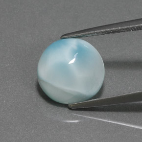 larimar Azul natural de 3.95 ct, Corte Redondo, Opaco