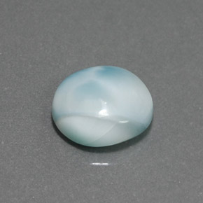 larimar Azul natural de 3.95 ct, Corte Redondo, Opaco
