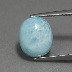 larimar Azul natural de 4.73 ct, Corte Óvalo, Opaco