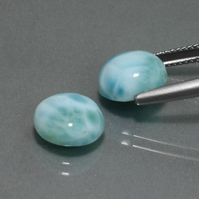 Gemas de larimar Azul verdoso natural de  ct, Corte Redondo, Opaco