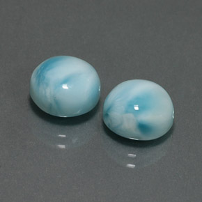 Gemas de larimar azul natural de  ct, corte redondo, opaco