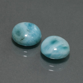 Gemas de larimar Azul verdoso natural de  ct, Corte Redondo, Opaco