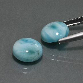 Gemas de larimar Azul verdoso natural de  ct, Corte Redondo, Opaco